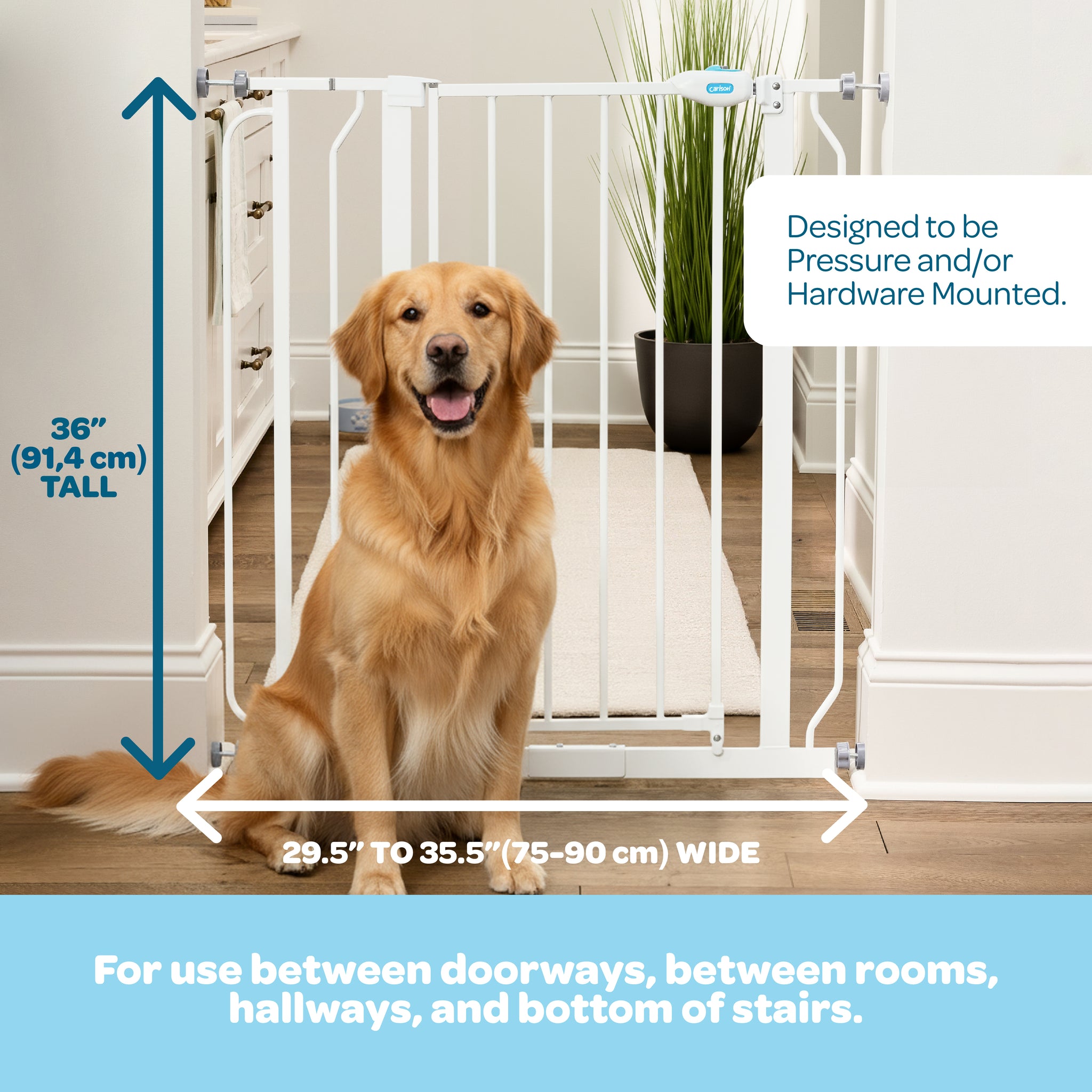 91.4 cm Extra Tall Walk-Thru Pet Gate